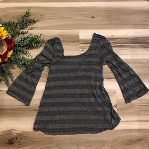 T Los Angeles 3/4 sleeve shimmer shirt